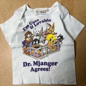 Looney Tunes Lovable Baby Top Im Cute & Lovable Small 100% Cotton